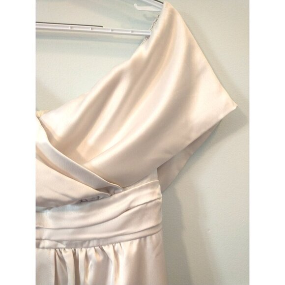 Lulus Always Celebrating Ivory Satin Off-the-Shoulder Mini Dress - L*   NWT - Picture 5 of 10